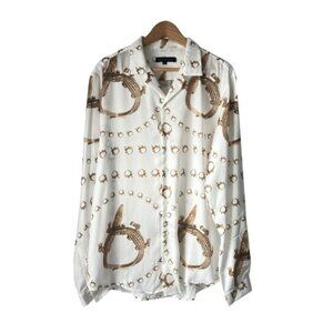 Hermano White Gold Aligator Silk Shirt